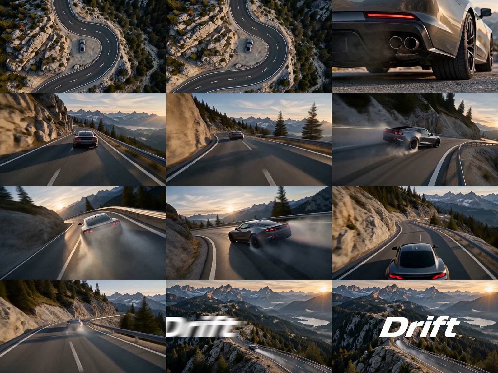 Storyboard frames from the finished Drift commercial