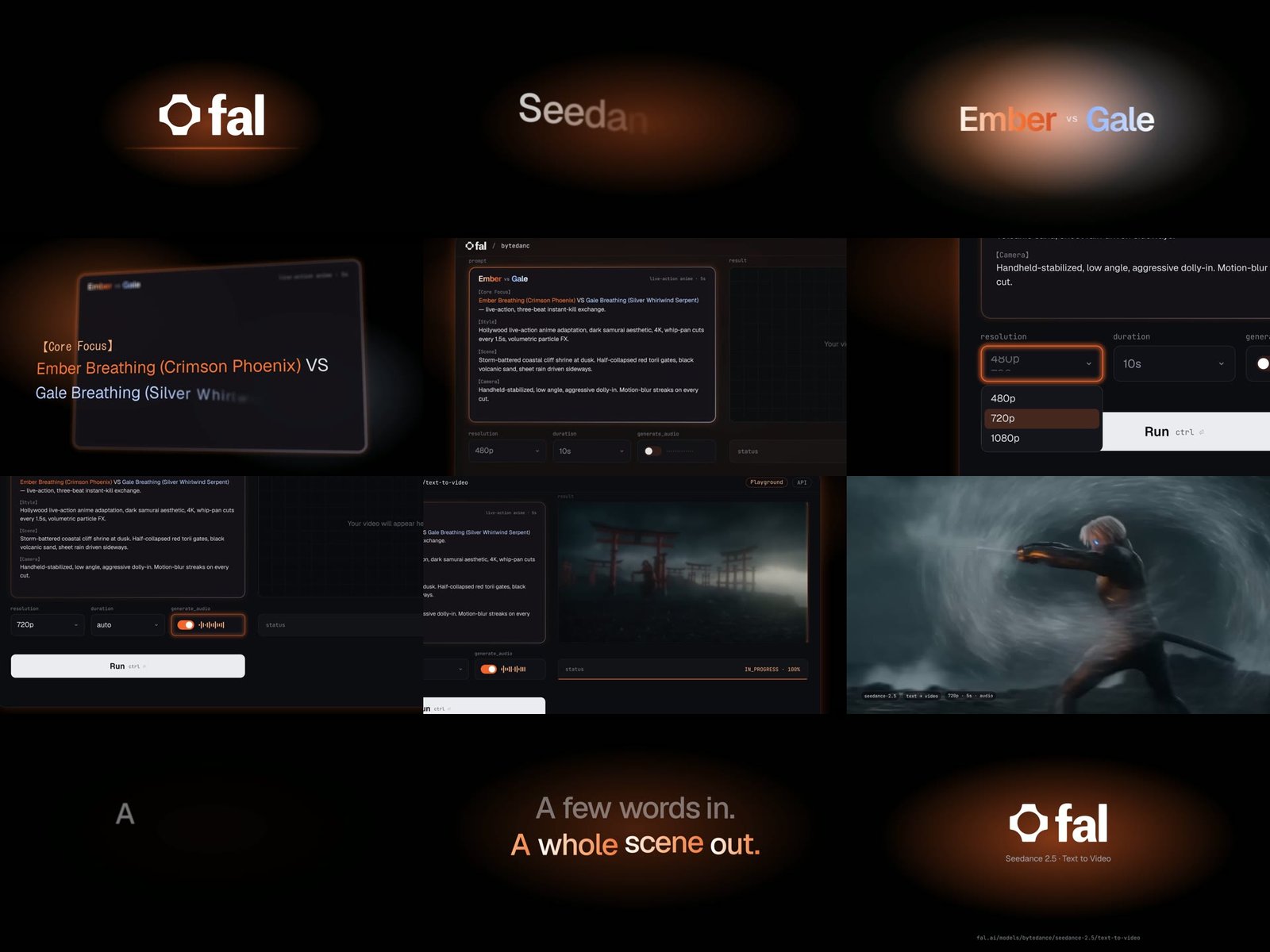 Storyboard frames from the Seedance 2.5 explainer