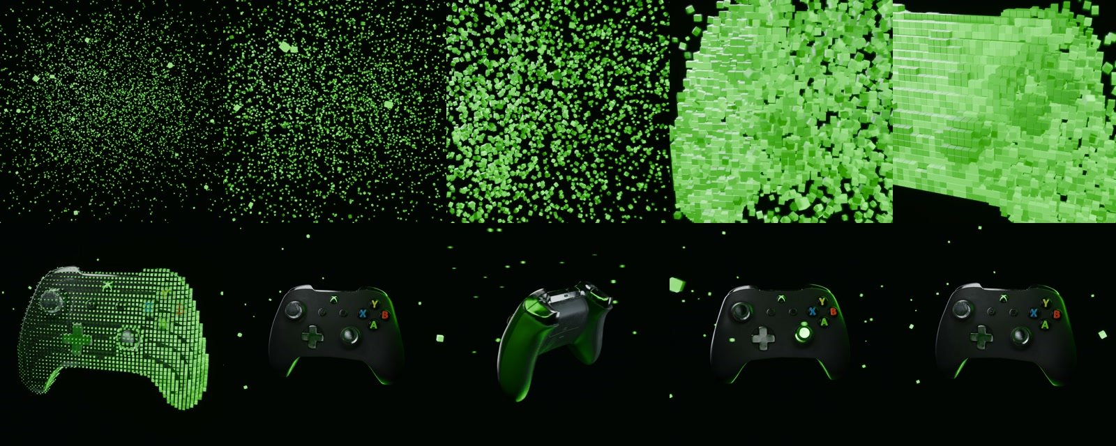 Storyboard frames for the Xbox cube commercial